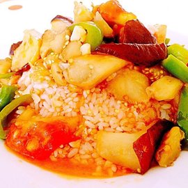 红烧茄子盖饭