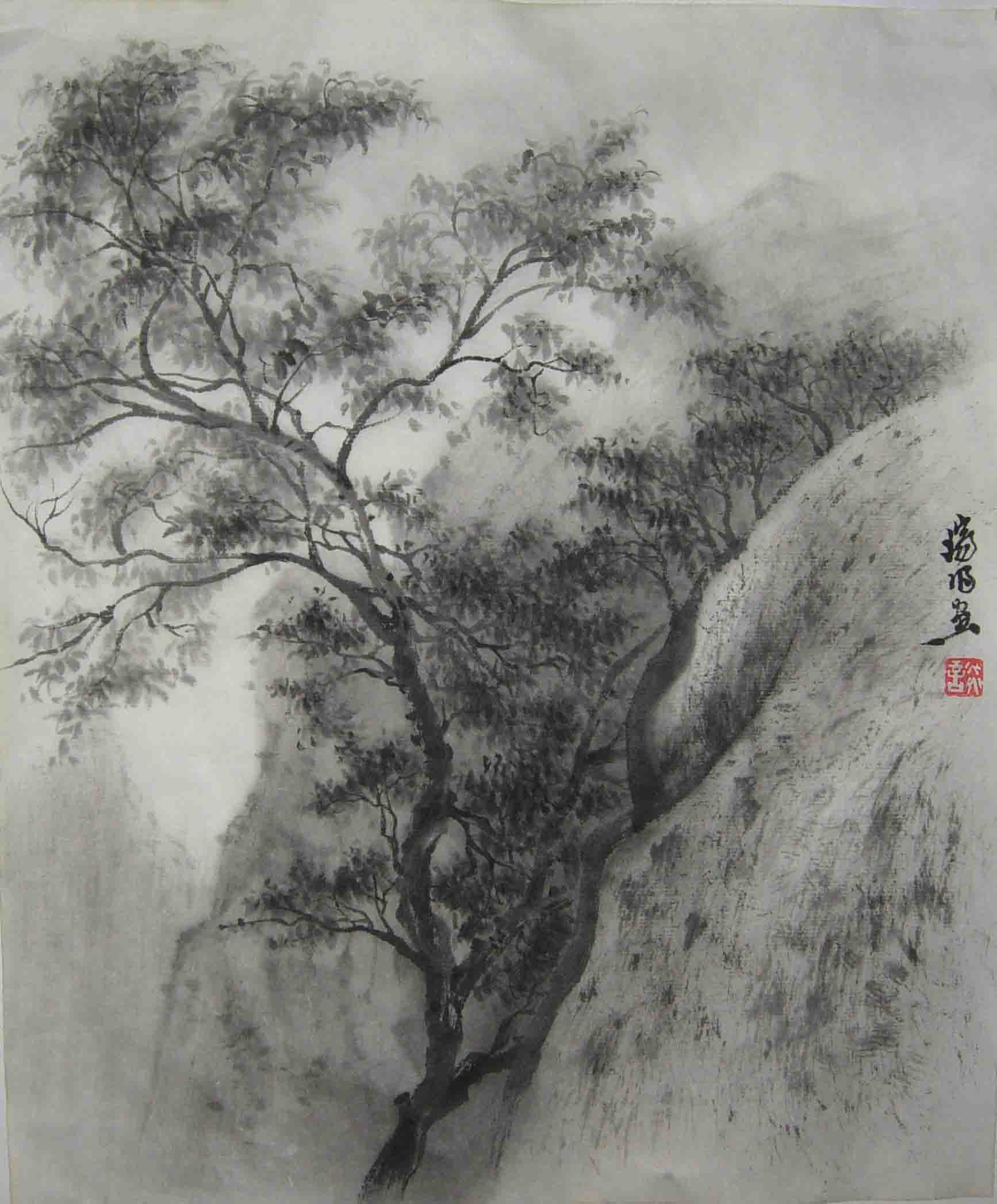 嵩山风景-艺术大师谈瑞明作品