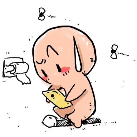 蹲坑玩游戏睡着了
