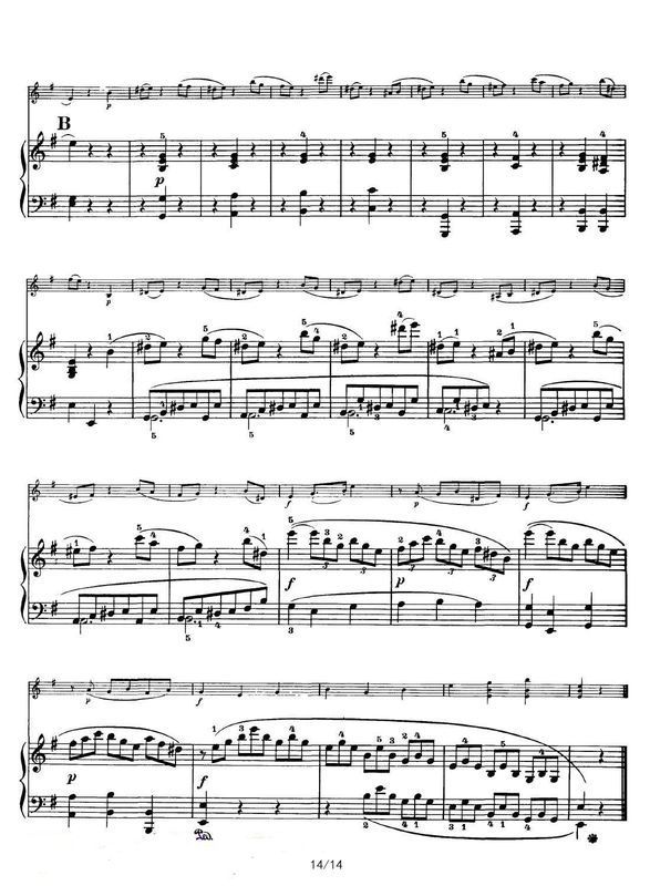 求 E小调小提琴奏鸣曲 K304 莫扎特 小提琴和