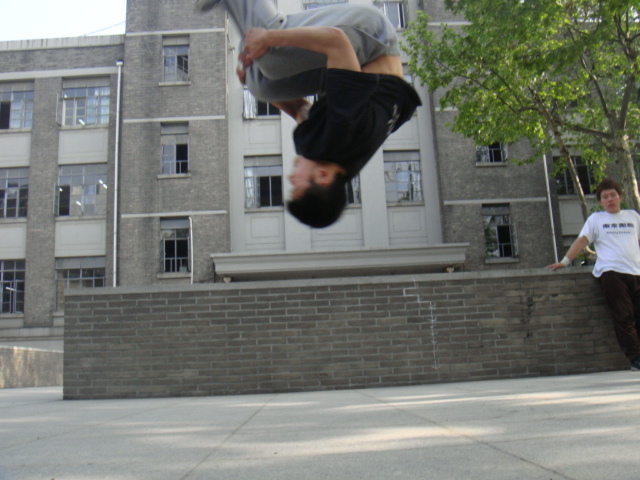 那种跑到墙上后空翻下来那种是什么武术