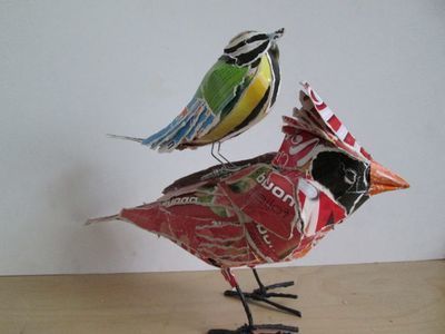 怎样用生活废品制作小鸟