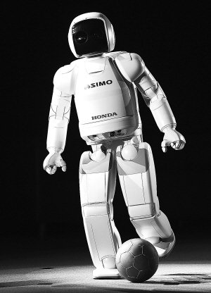 研制的仿人机器人 asimo(日本语:アシモ,罗马音:ashimo,中文:阿西莫)