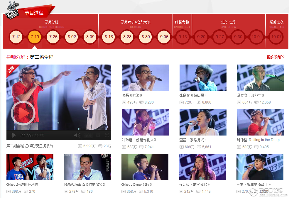 【中国好声音第二季】超清视频9.7g值得收藏
