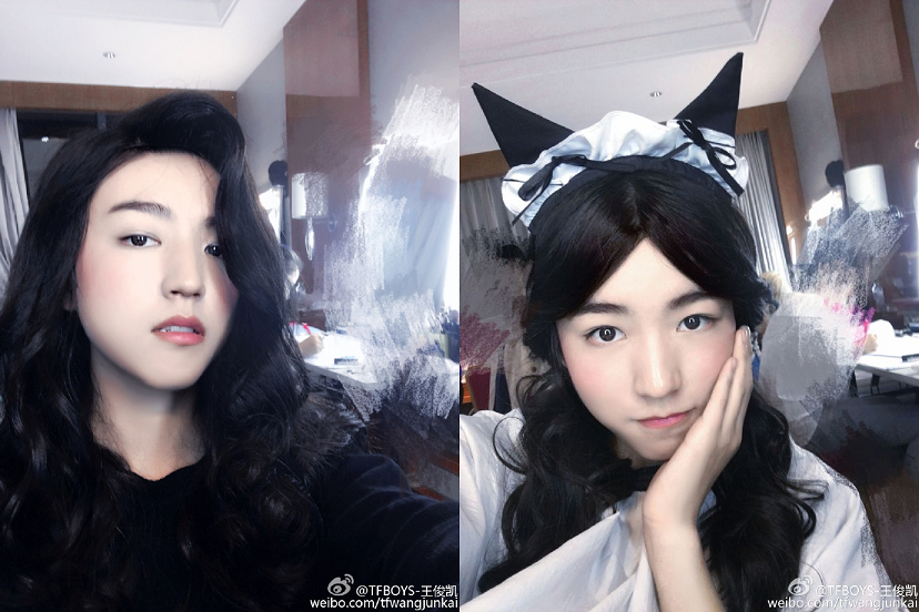 王俊凯女妆能软萌能妩媚 360手机助手仿妆攻略已上线