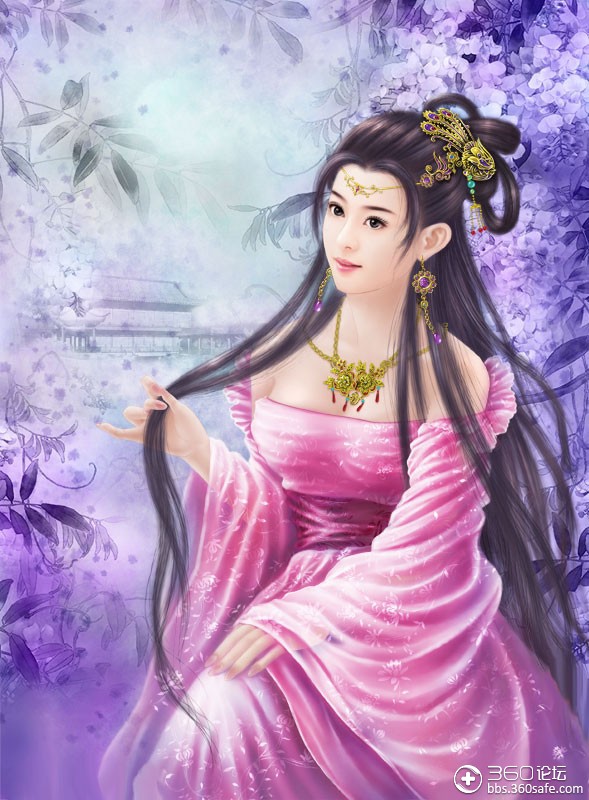 手绘古典美女【精品】