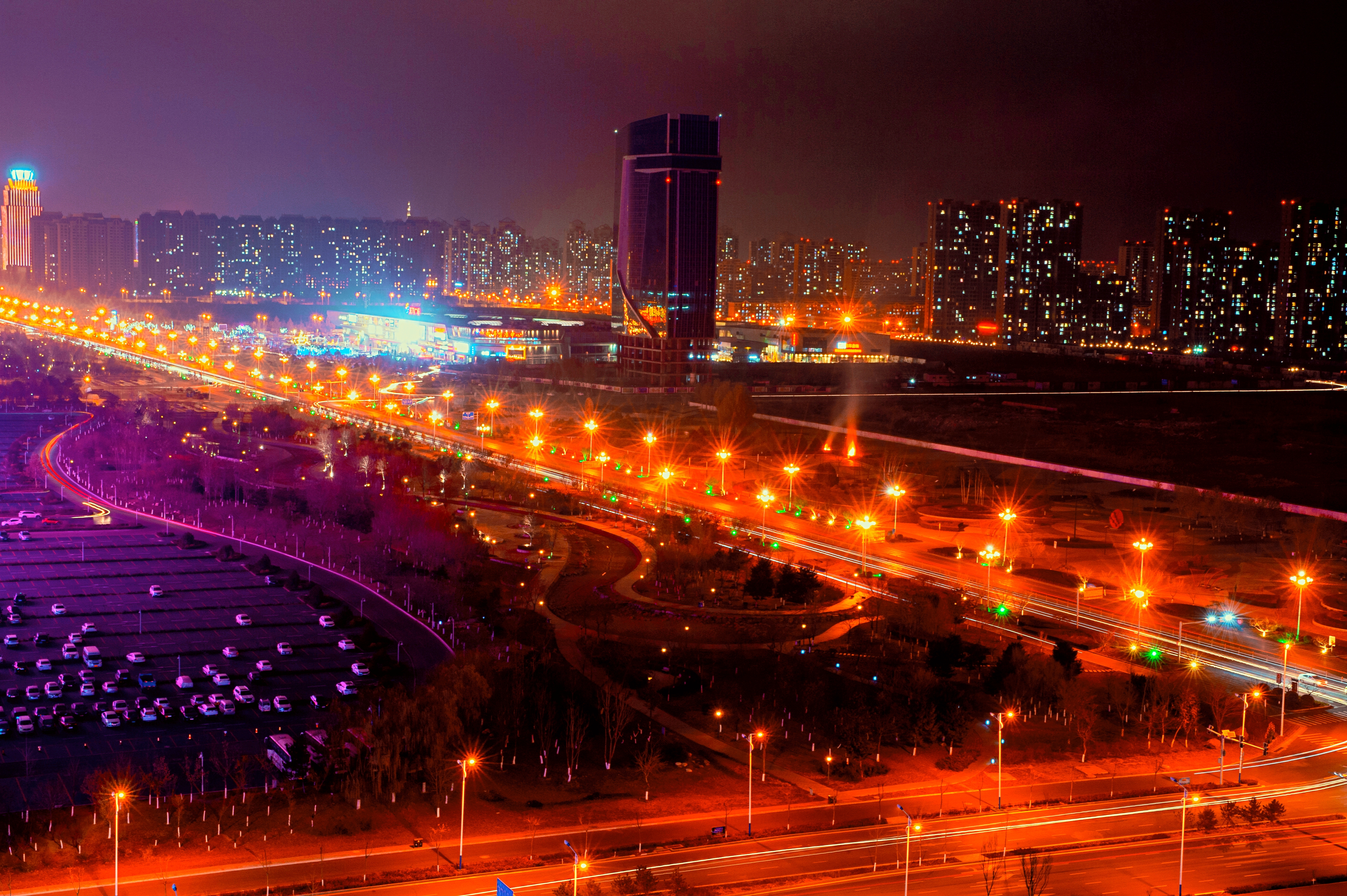 唐山夜景市区图片