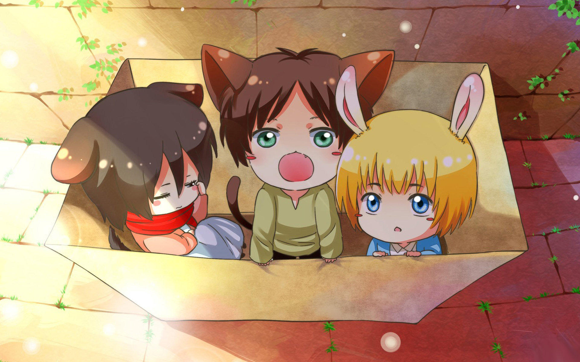 q版进击的巨人三人组壁纸