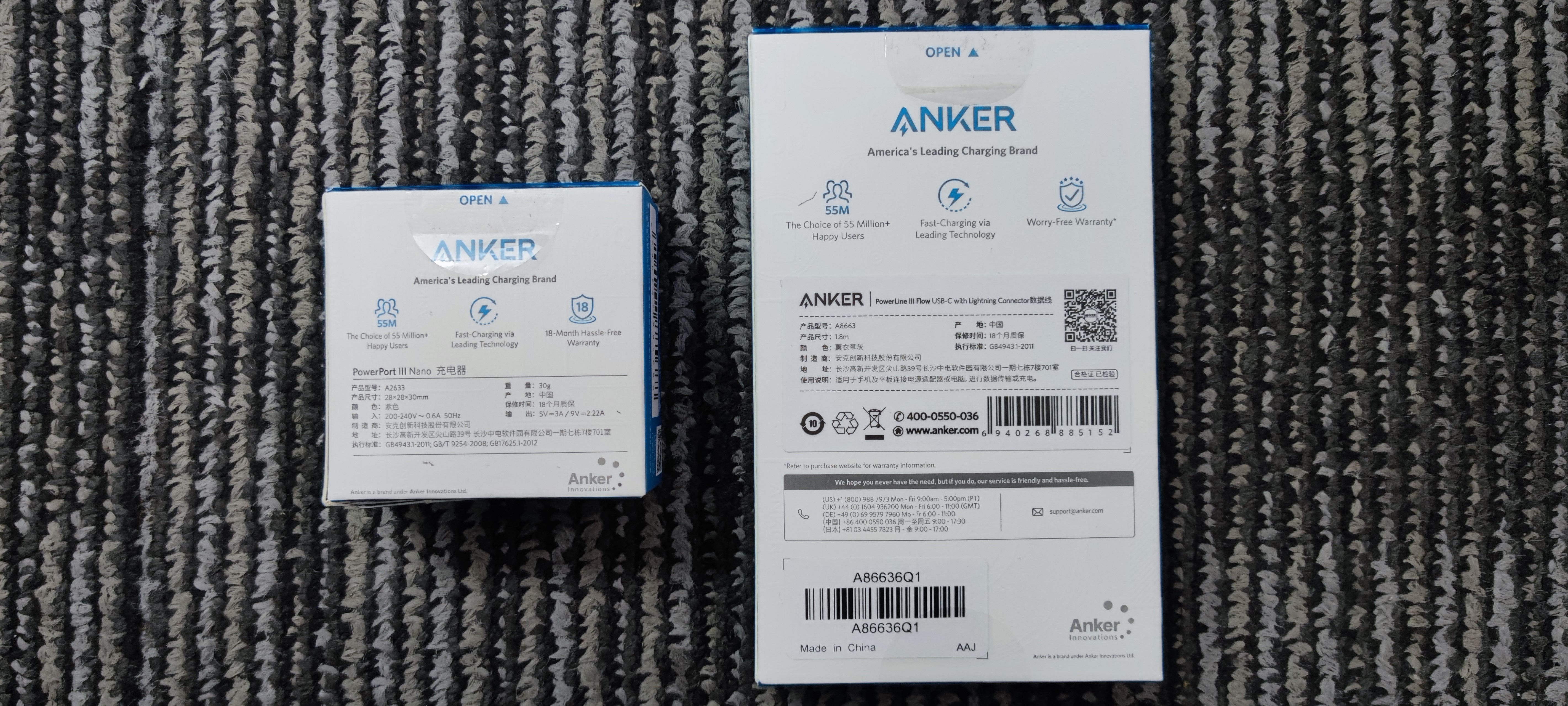 anker安克 nano 20w小彩充和苹果亲肤快充线组合套装